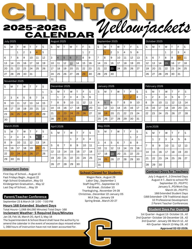 school district revised calendar