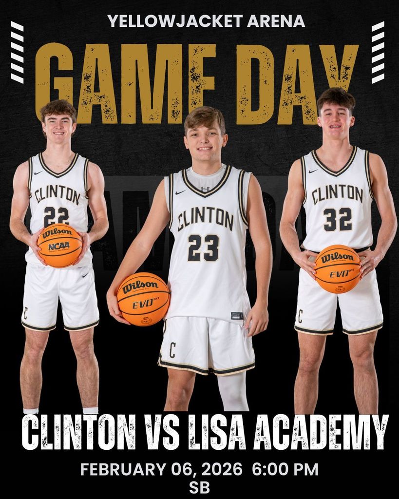 basktball game day graphic 3 boys standing holding basketballs