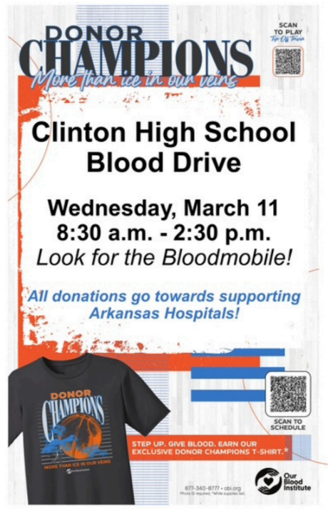 blood drive poster with a tshirt on it