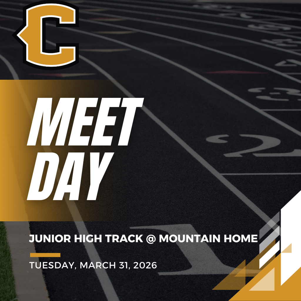 track meet day graphic with a track 