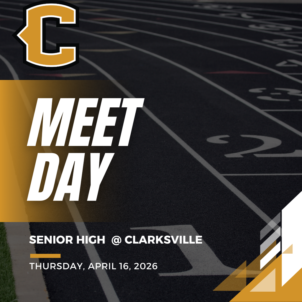 track meet day graphic with a track 