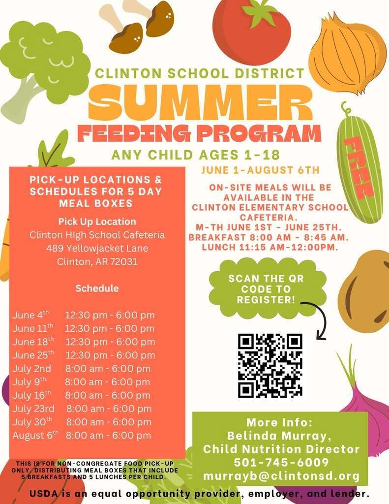 summer feeding program flyer with food on it