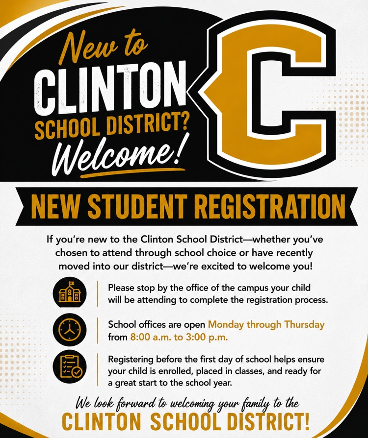 new student registration black and gold graphic