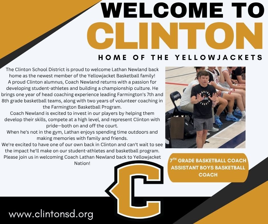 welcome to clinton graphic with a basketball coach coaching