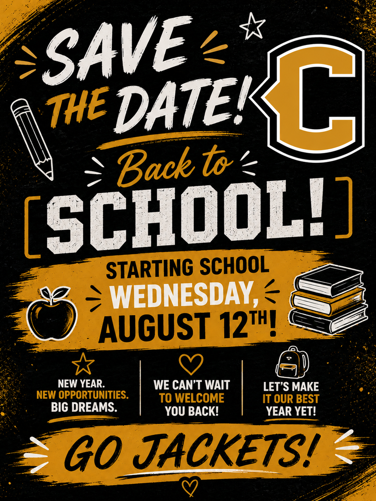 Save the date graphic for back to school