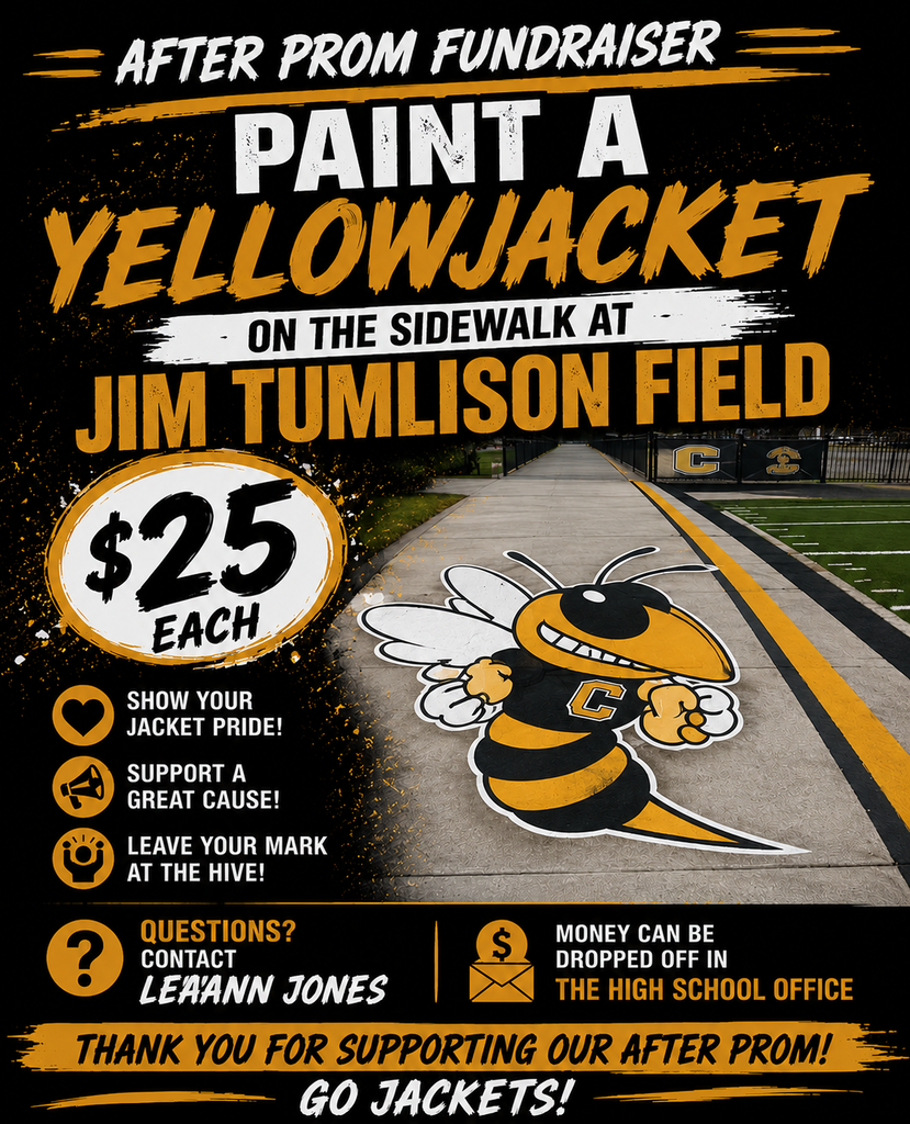 after prom fundraiser yellowjacket on a sidewalk