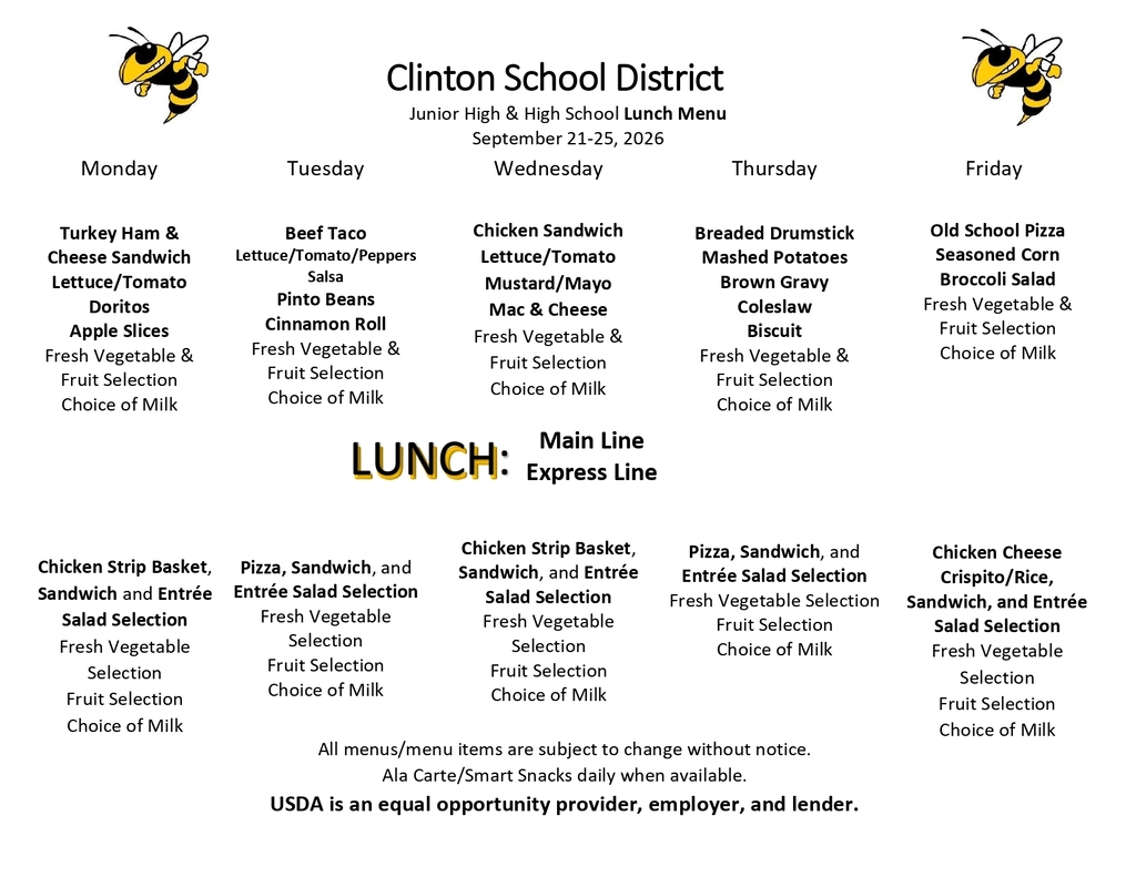 lunch menu