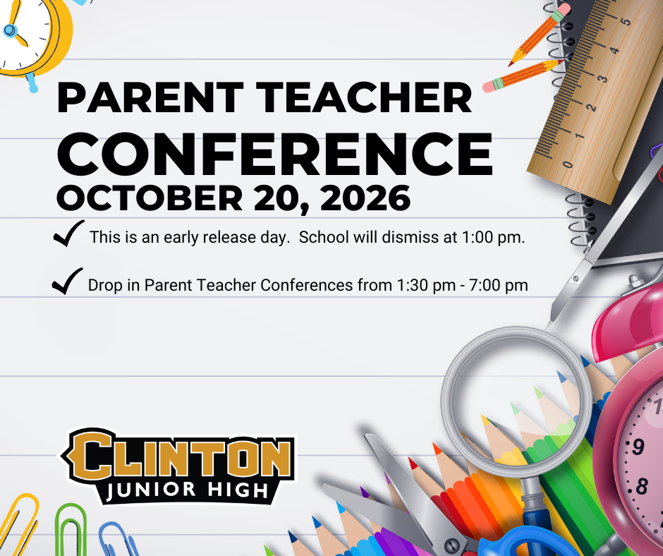 parent teacher conference graphic with colored pencils