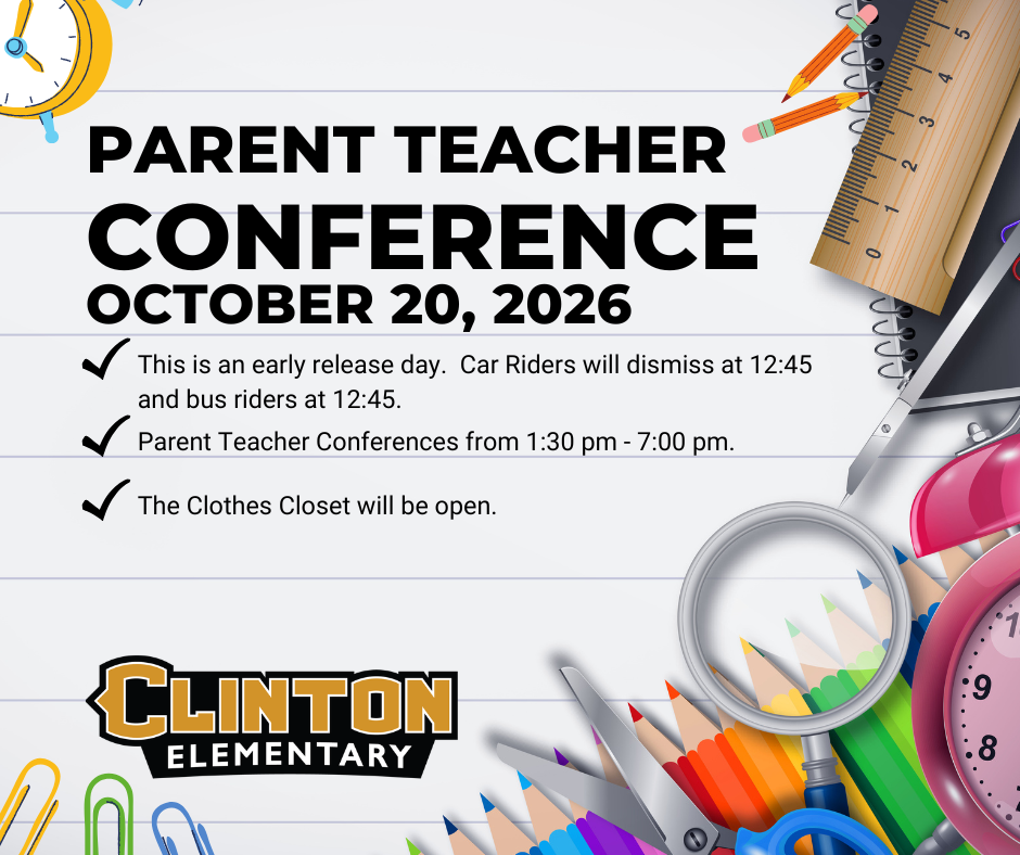 parent teacher conference graphic with colored pencils