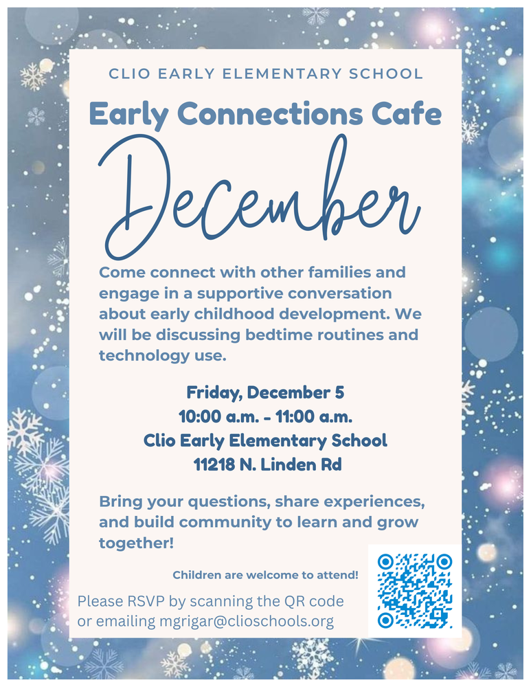 Clio Early Elementary Early Connections Cafe - December 5