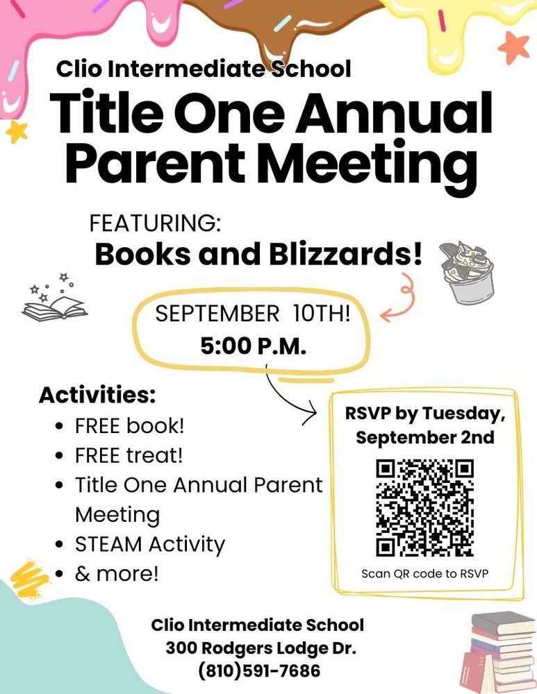 Title I Parents Night Books and Blizzards