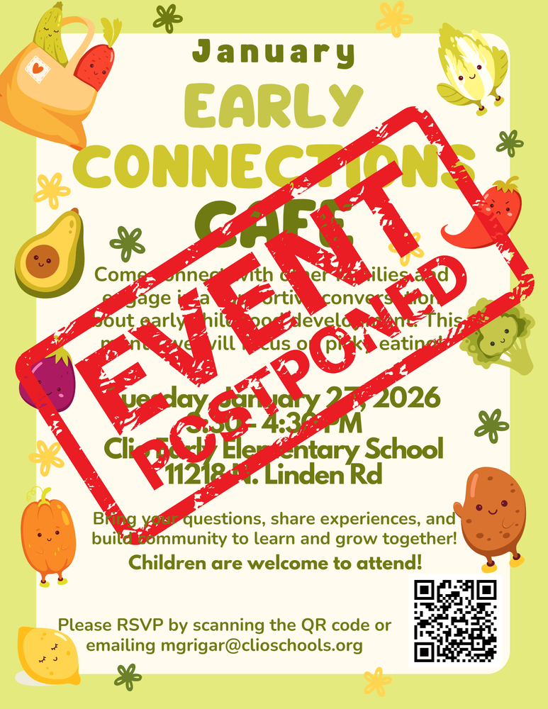 Early Connections Cafe Postponed