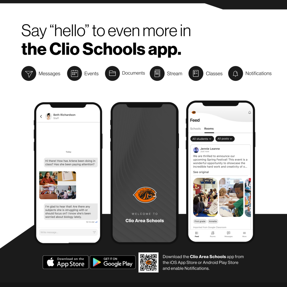 Photo saying hello to even more in the Clio school app