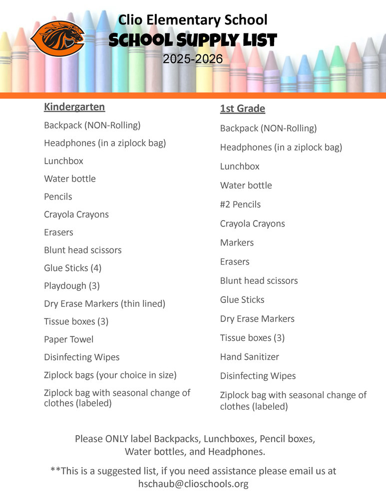 School Supply Lists