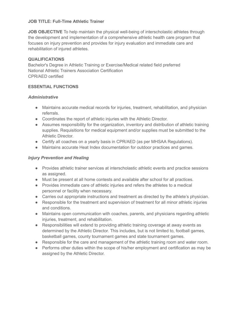 Athletic Trainer