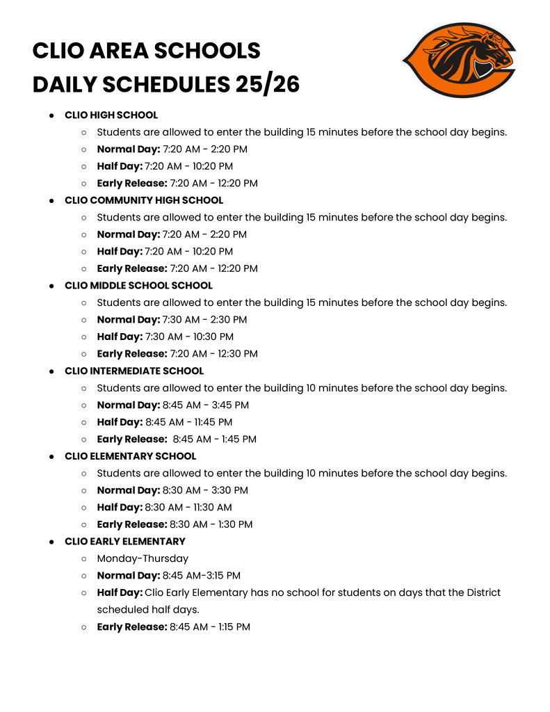 Daily Schedules