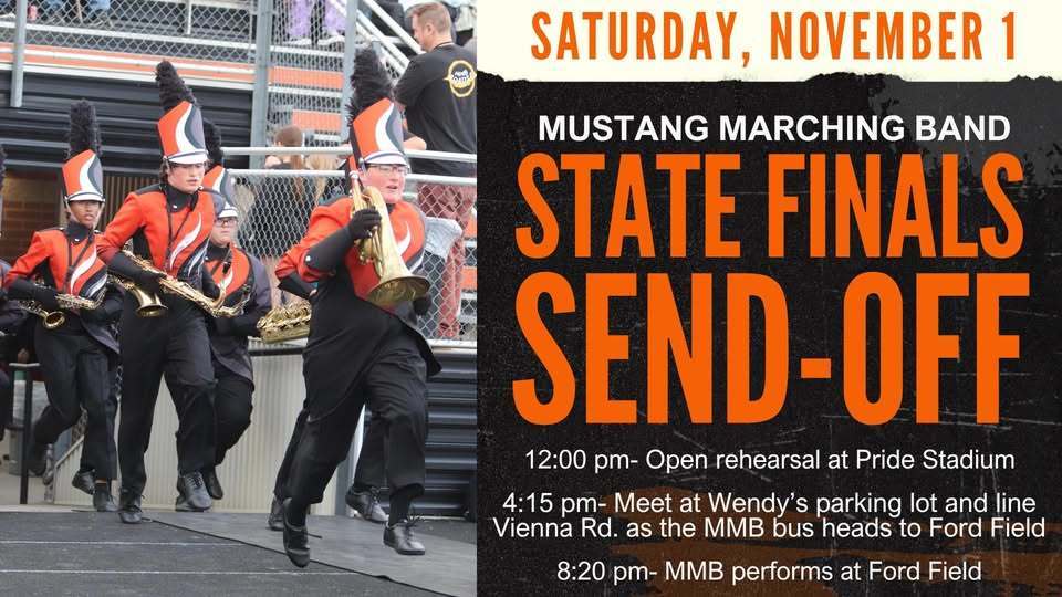Mustang Marching Band State Finals Send-Off