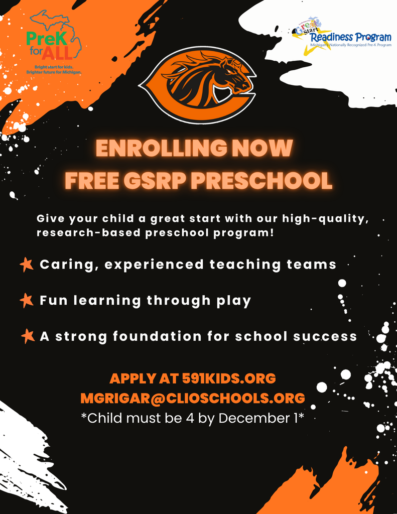 Enrolling now Free GSRP Preschool