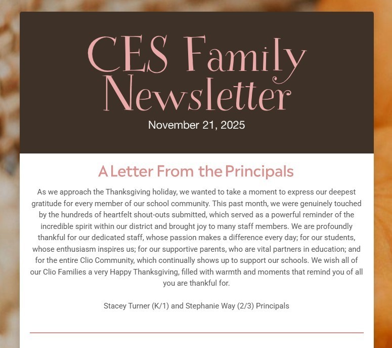 CES Family Newsletter