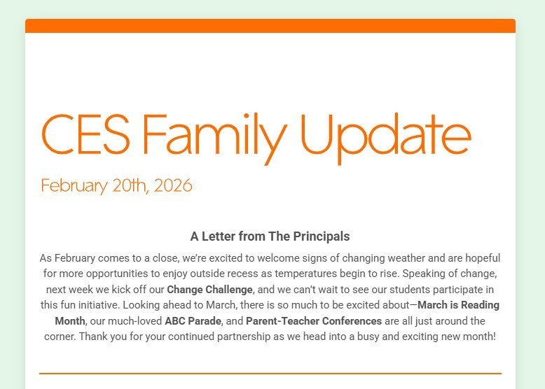 CES Family Newsletter