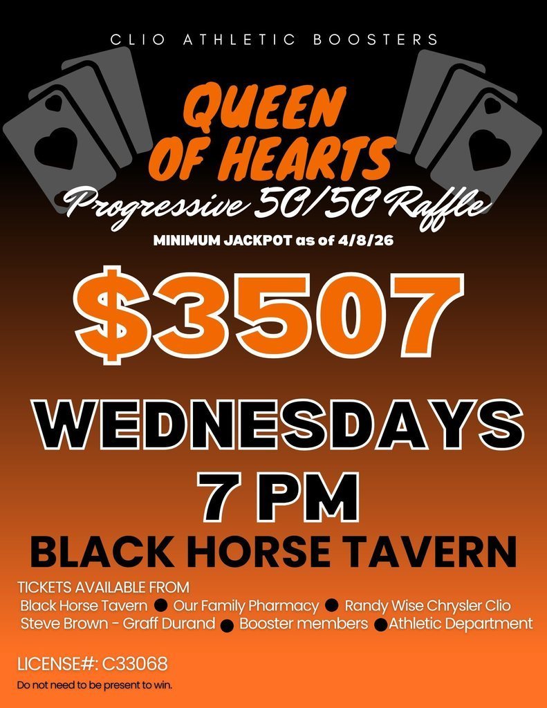 Queen of Hearts fundraiser Wednesdays, 7 pm, at the Black Horse Tavern