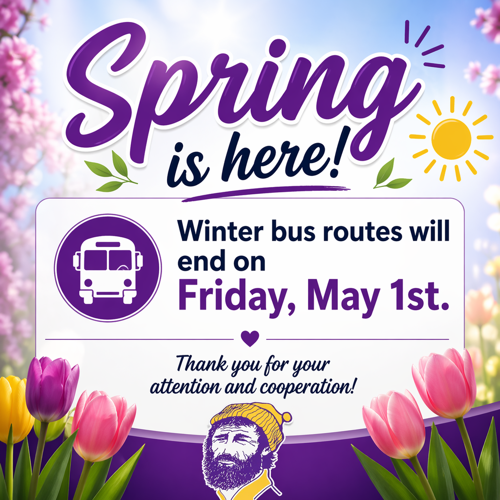 Winter bus routes will end May 1st