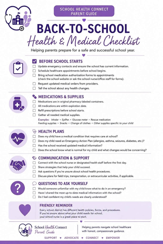 Back to School Health & Medical Checklist
