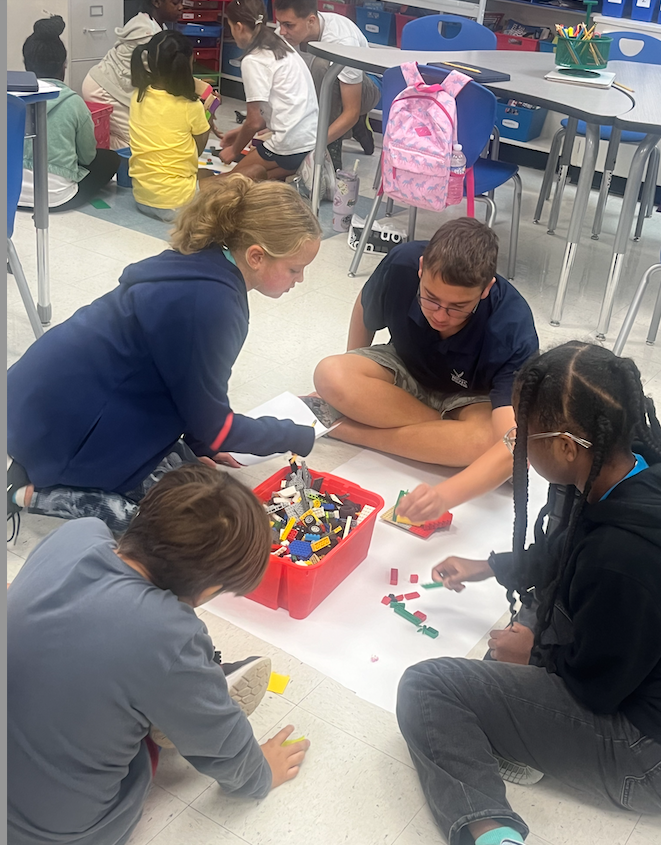Students with Legos