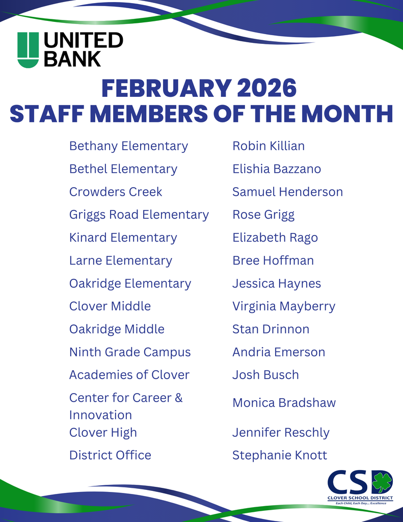 February Staff Members of the Monthy