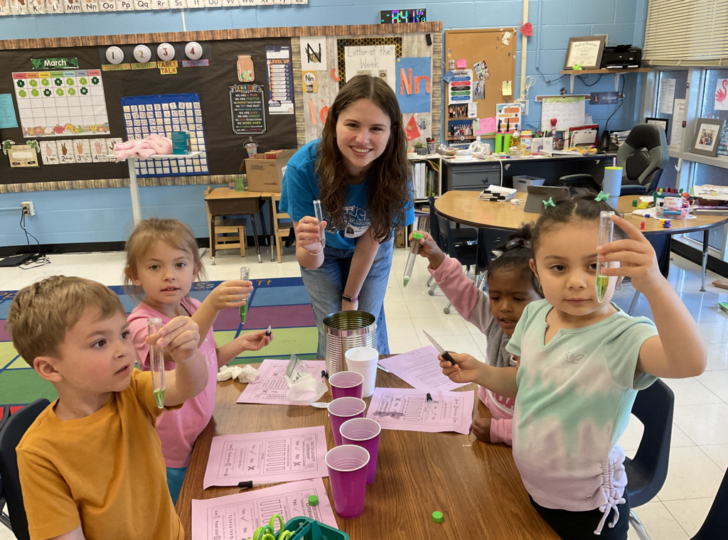 Kids with test tubes
