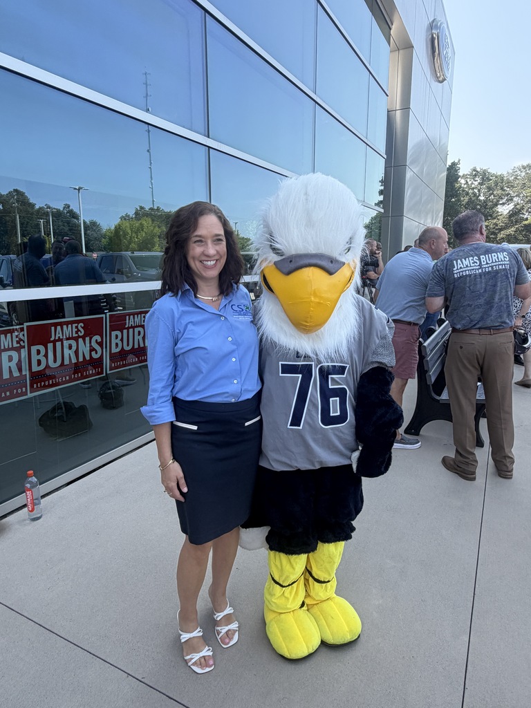 Dr. Quinn and Eagle Mascot