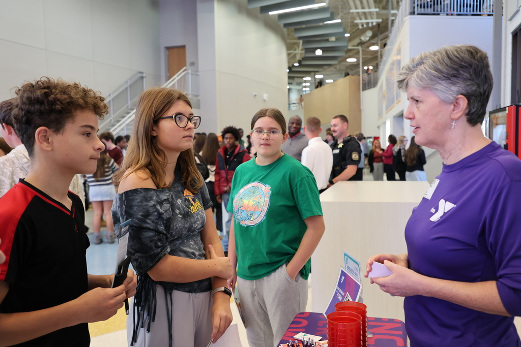 Students and recruiter