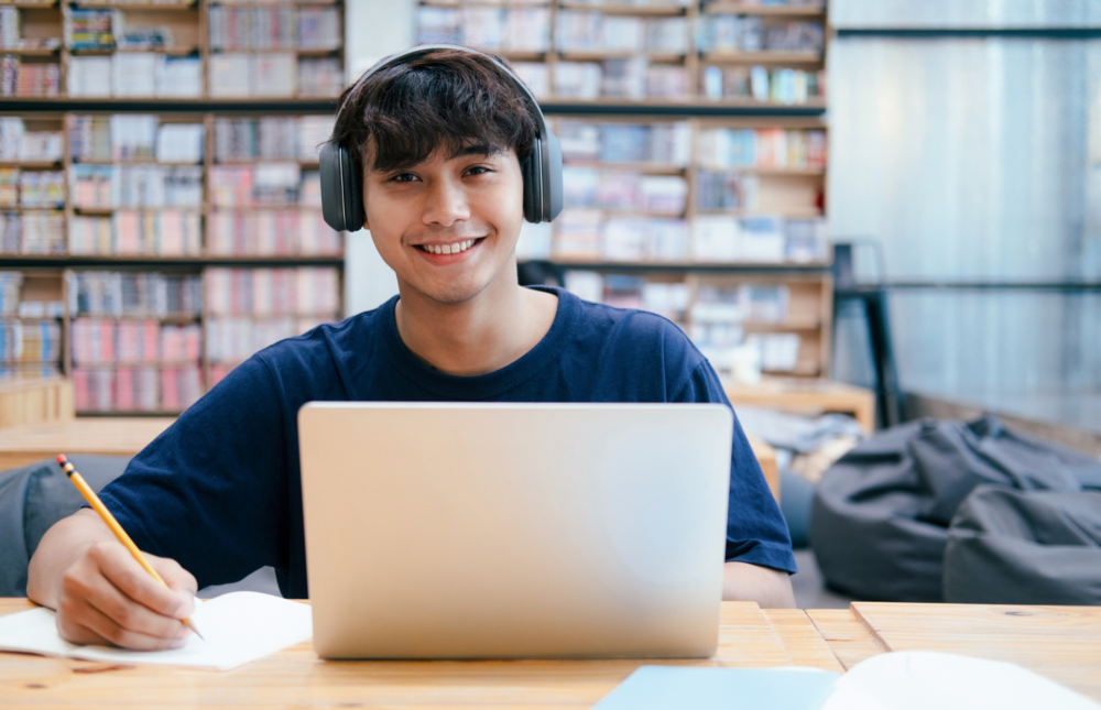 Student on laptop