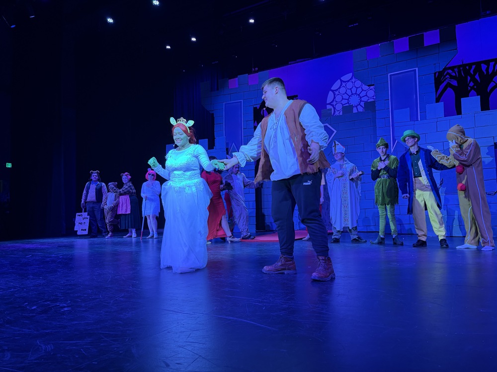 Shrek cast on stage