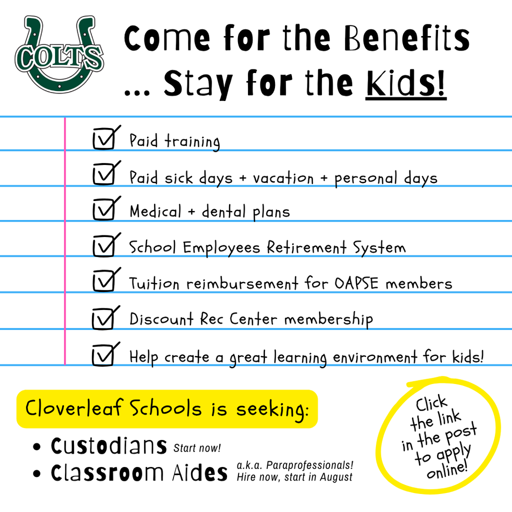 Come for the benefits ... stay for the kids!