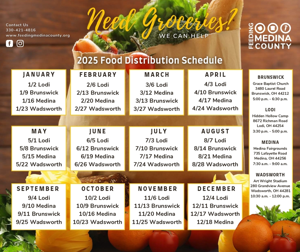 Feeding Medina County schedule