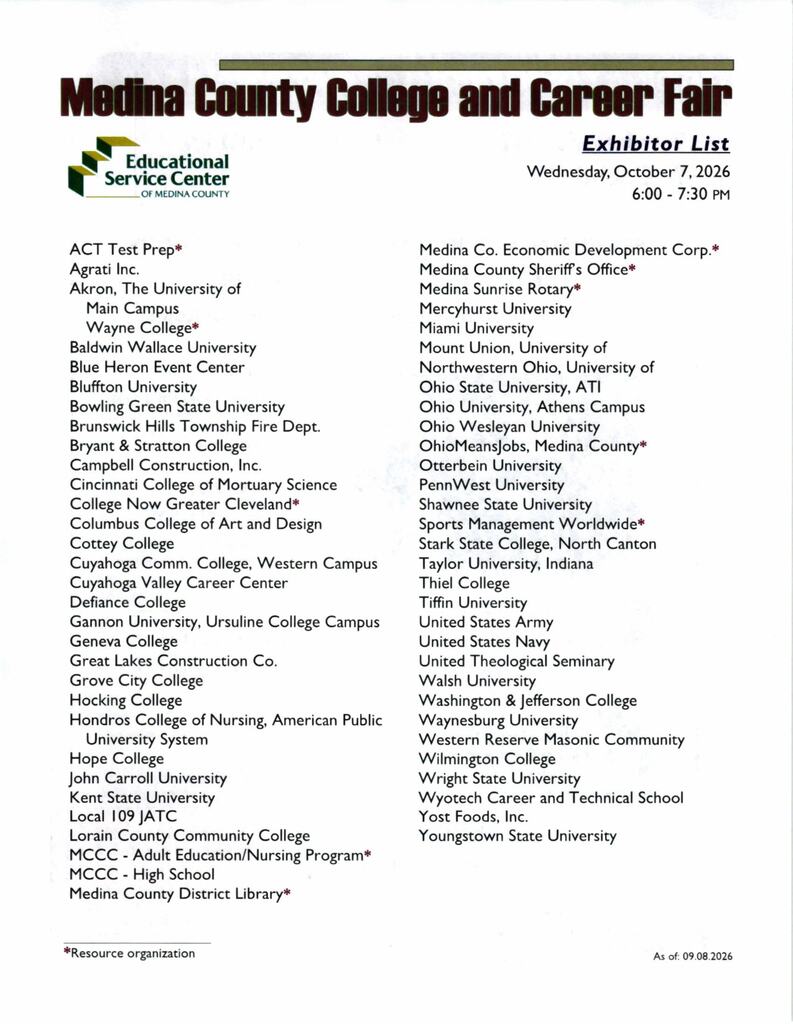 Medina County College and Career Fair