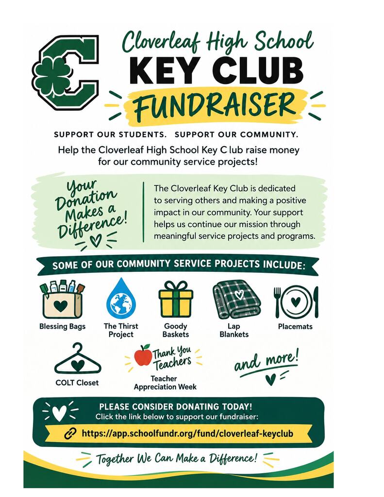 Cloverleaf High School Key Club Fundraiser