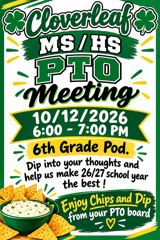 Cloverleaf MS / HS PTO Meeting Oct. 12