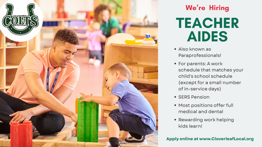 We're Hiring Teacher Aides