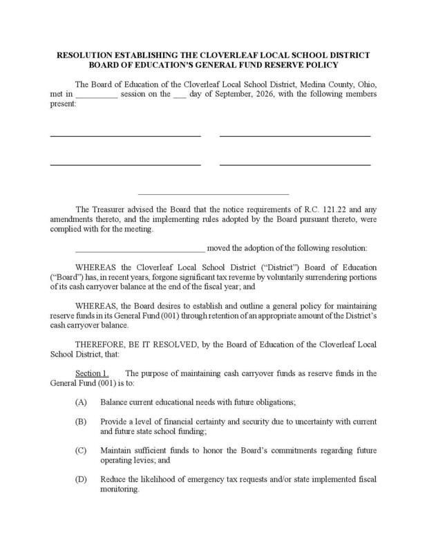 General Fund Reserve Policy P. 1