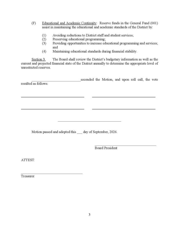 General Fund Reserve Policy P. 3