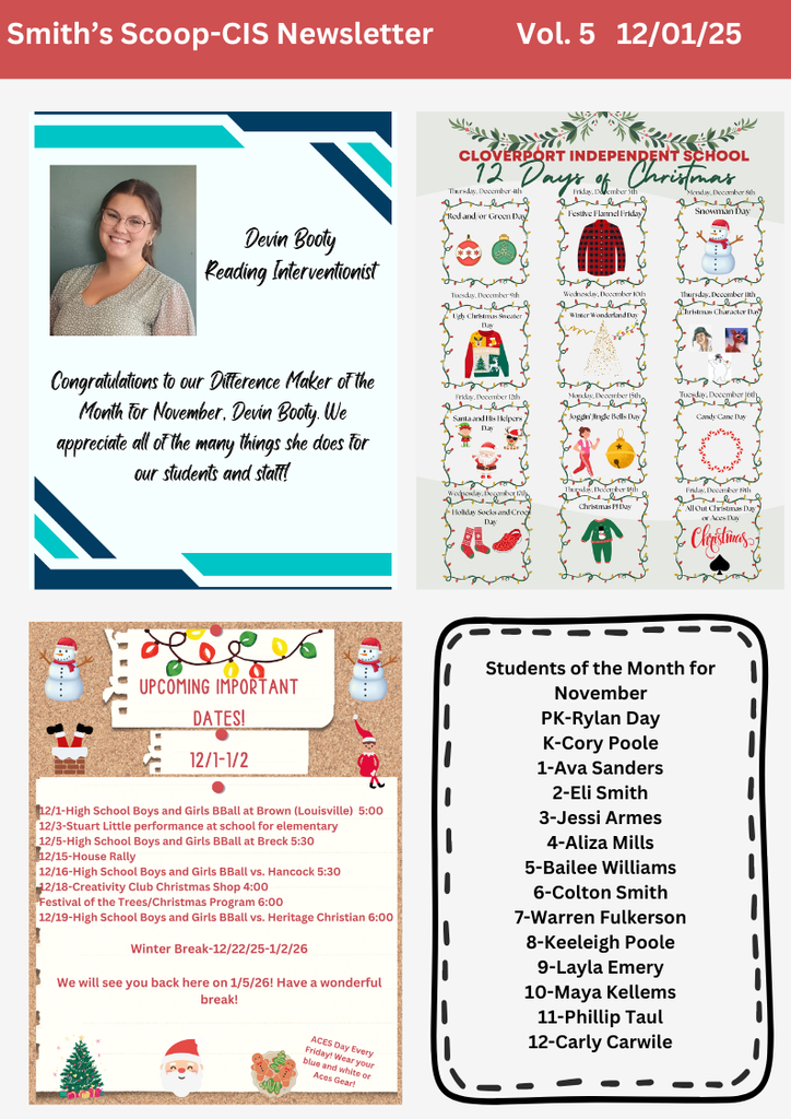 Mrs. Smith's December Newsletter
