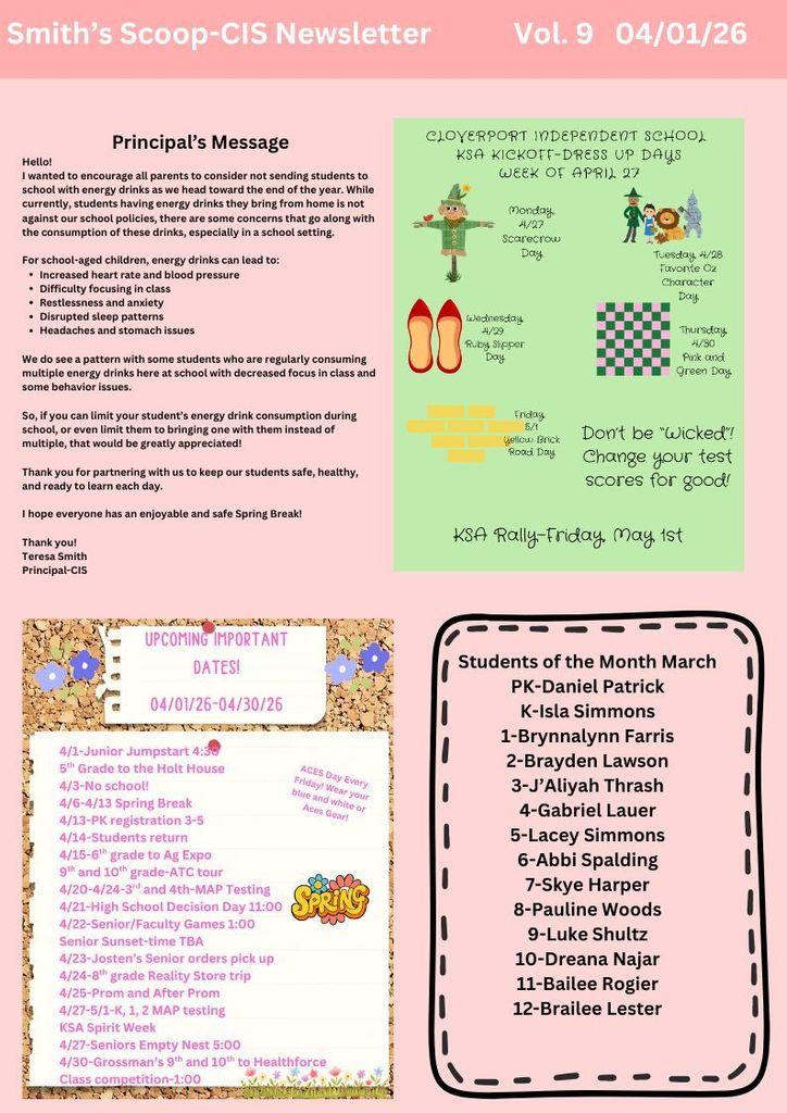 Smith April Newsletter