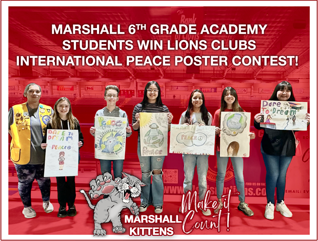 MARSHALL STUDENTS WIN LIONS CLUB ‘PEACE POSTER’ ART CONTEST