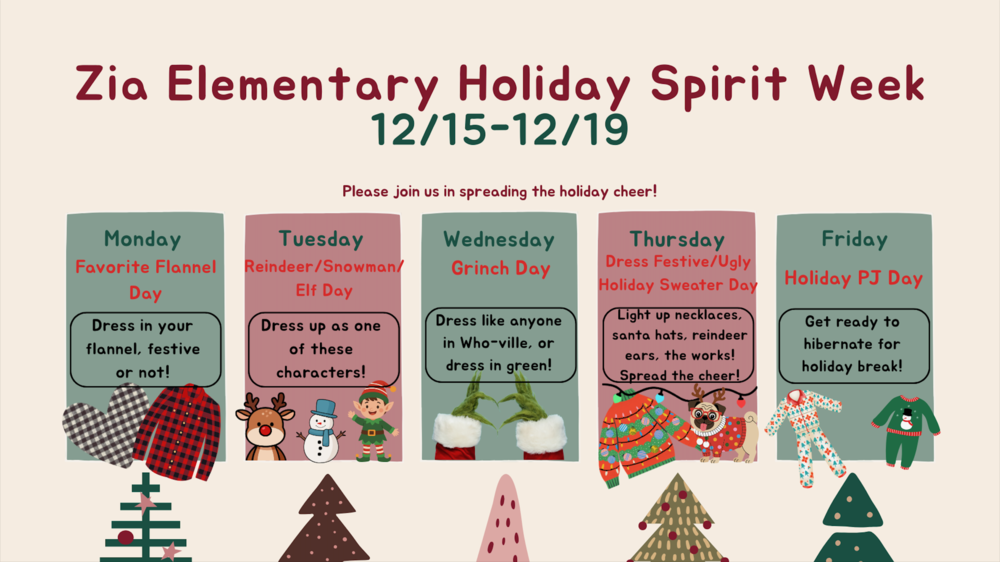 Holiday Spirit Week Flyer