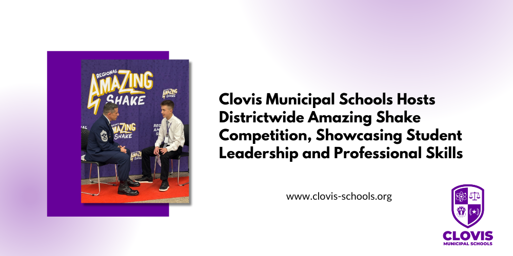 Header image for the Amazing Shake Press Release. Features a photo of a student having a conversation with an air force officer.