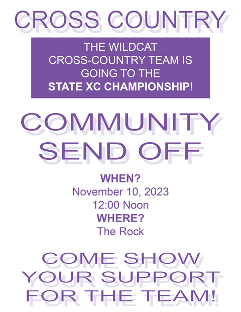 HELP GIVE THE CLOVIS HIGH SCHOOL CROSS COUNTRY TEAM A SEND OFF TO THE STATE CHAMPIONSHIP FRIDAY!
