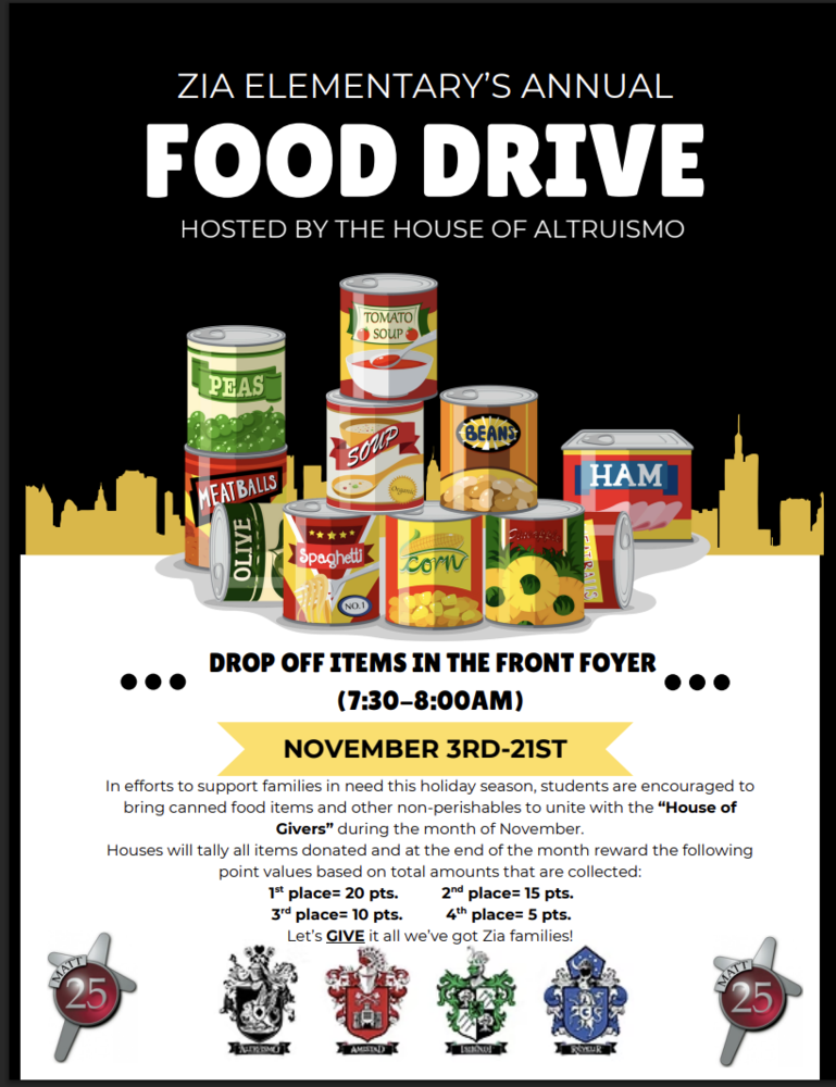 Zia Food Drive Flyer