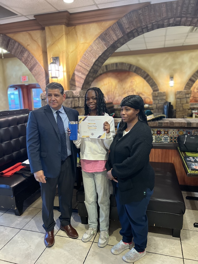 Naziyaha McCoy at the Kiwanis student of the month breakfast